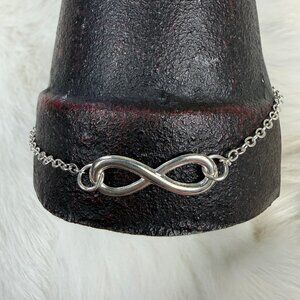 Silver Tone Infinity Symbol Chain Bracelet/Anklet 8-10"